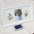 Baby's Handprint Footprint Memory Kit Picture Wood Frame with Ink Pads Keepsake Kit Unique New Baby Growning Gift